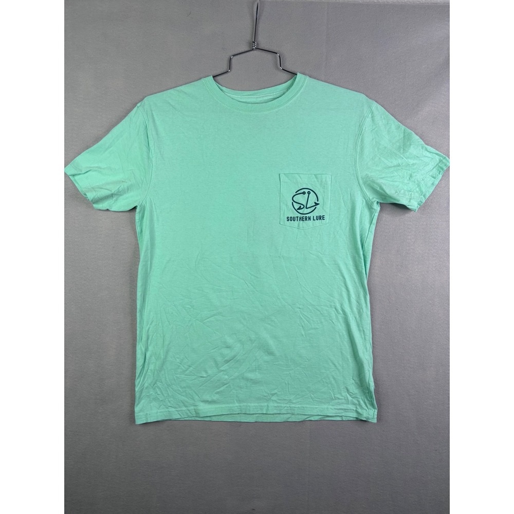 Southern Lure Mens Mint Green Toucan Graphic Pocket T-Shirt Size M